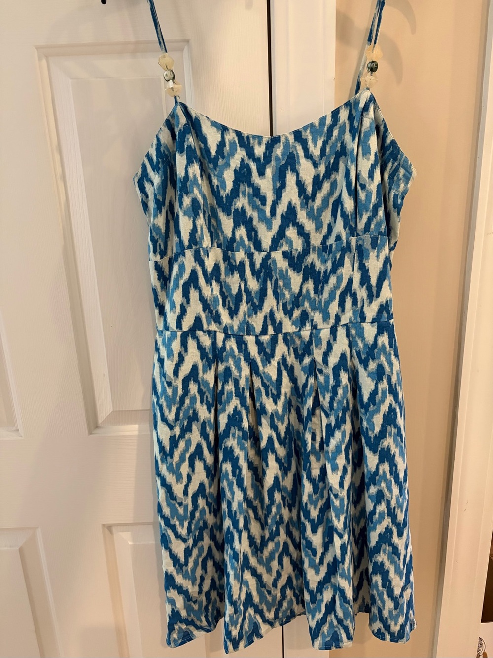 Sam Edelman Blue Ikat Spaghetti Strap Mini Dress
